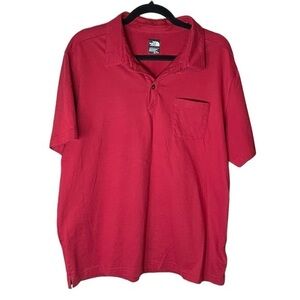 The North Face‎ Men’s Red T-Shirt Short Sleeve Polo with Pocket Size XL